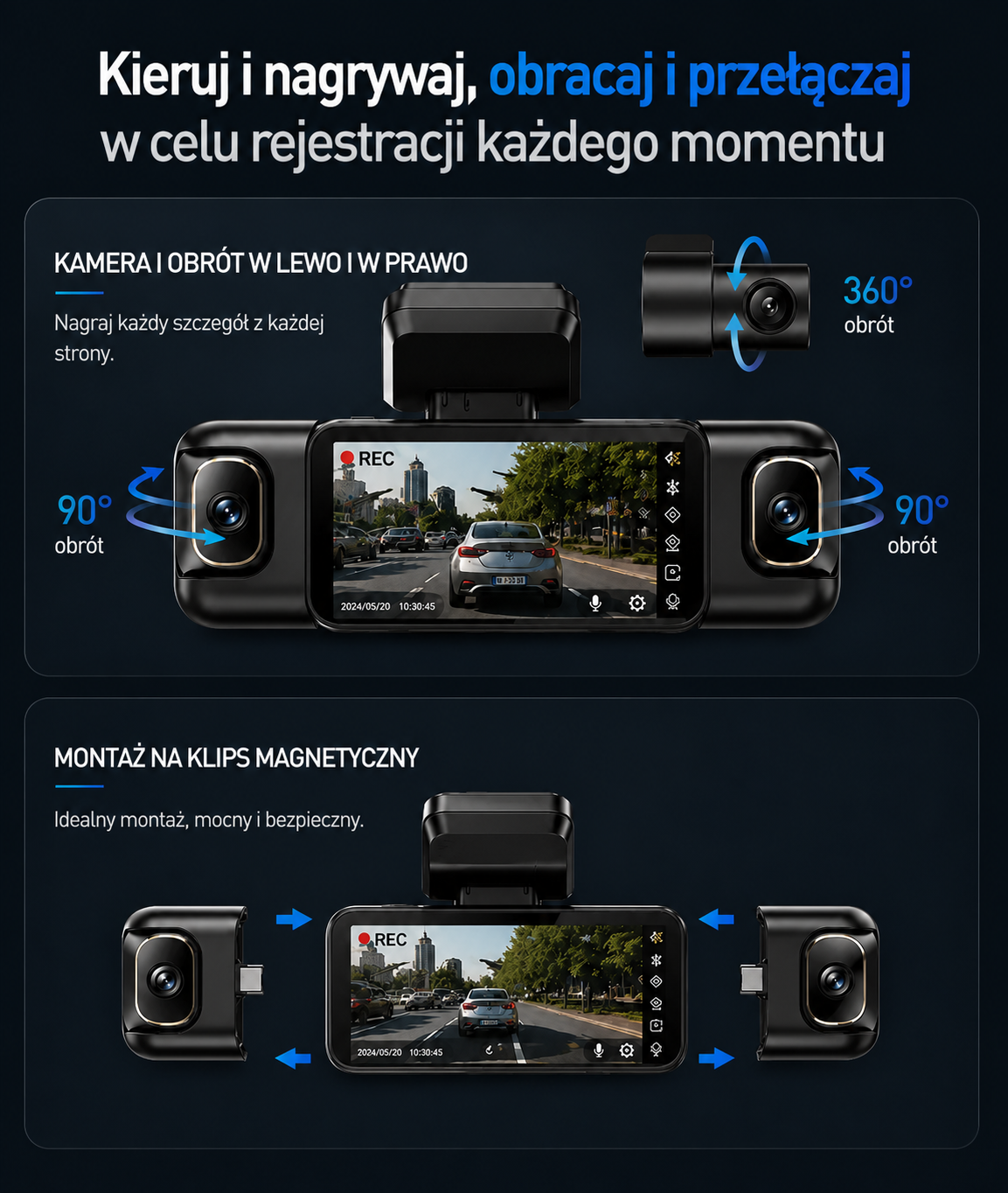Garmin G980 (Najnowszy model 2026): Inteligentna kamera 360° z obsługą głosową, 4K i GPS