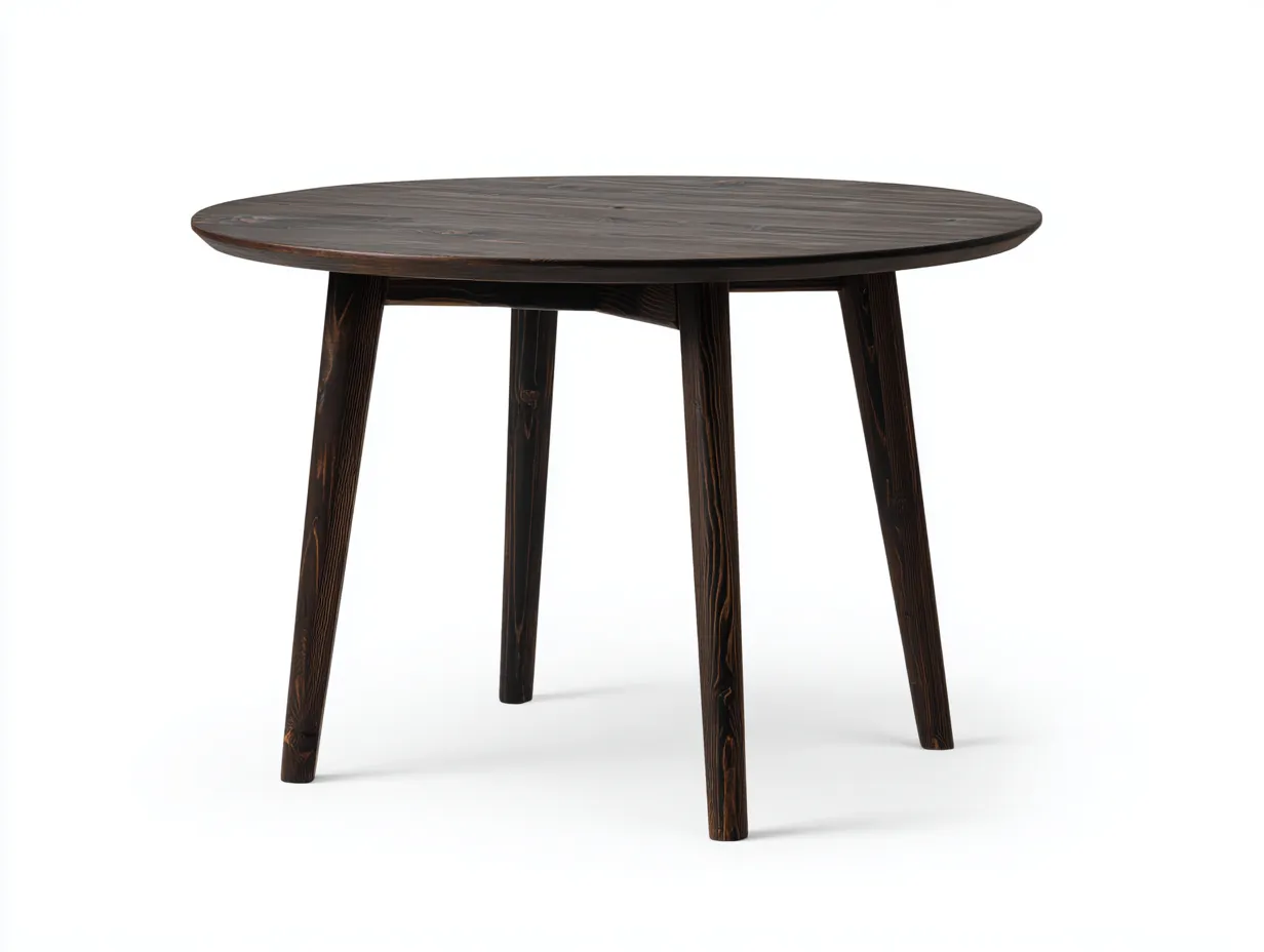 Table à manger en bois 100×100×75 cm - marron foncé - format rond pour salle à manger-Lanapahome