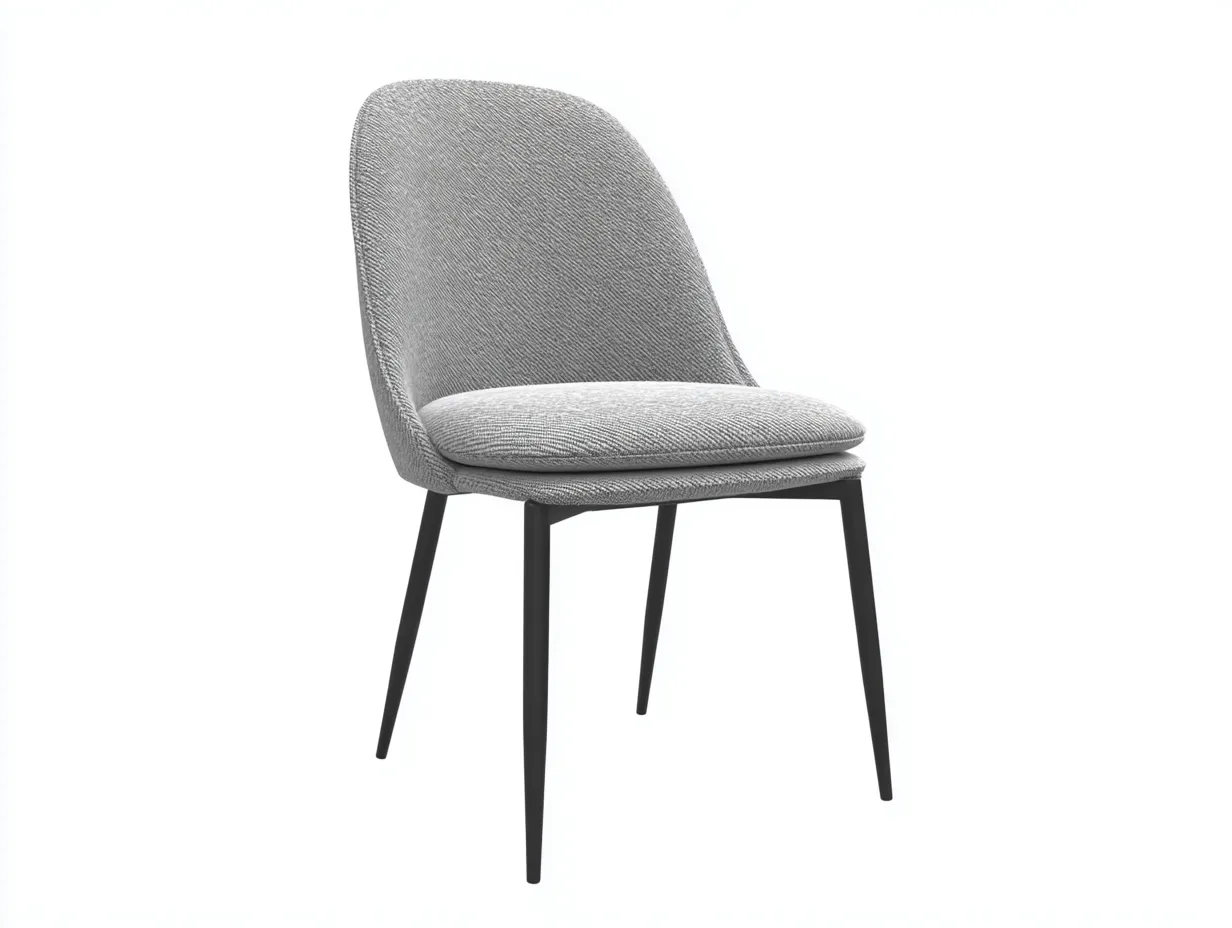 Chaise de salle à manger 54×58×84 cm - tissu gris - dossier rembourré contemporain-Lanapahome