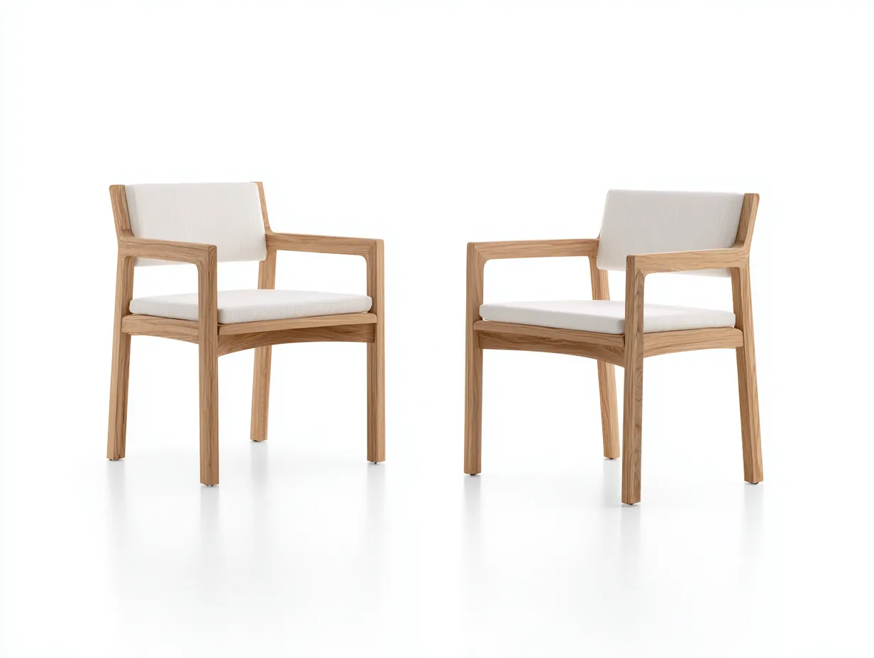 Ensemble de 2 chaises de loisirs d'extérieur en bois - 58×58×82 cm - blanc et naturel - style terrasse-Lanapahome
