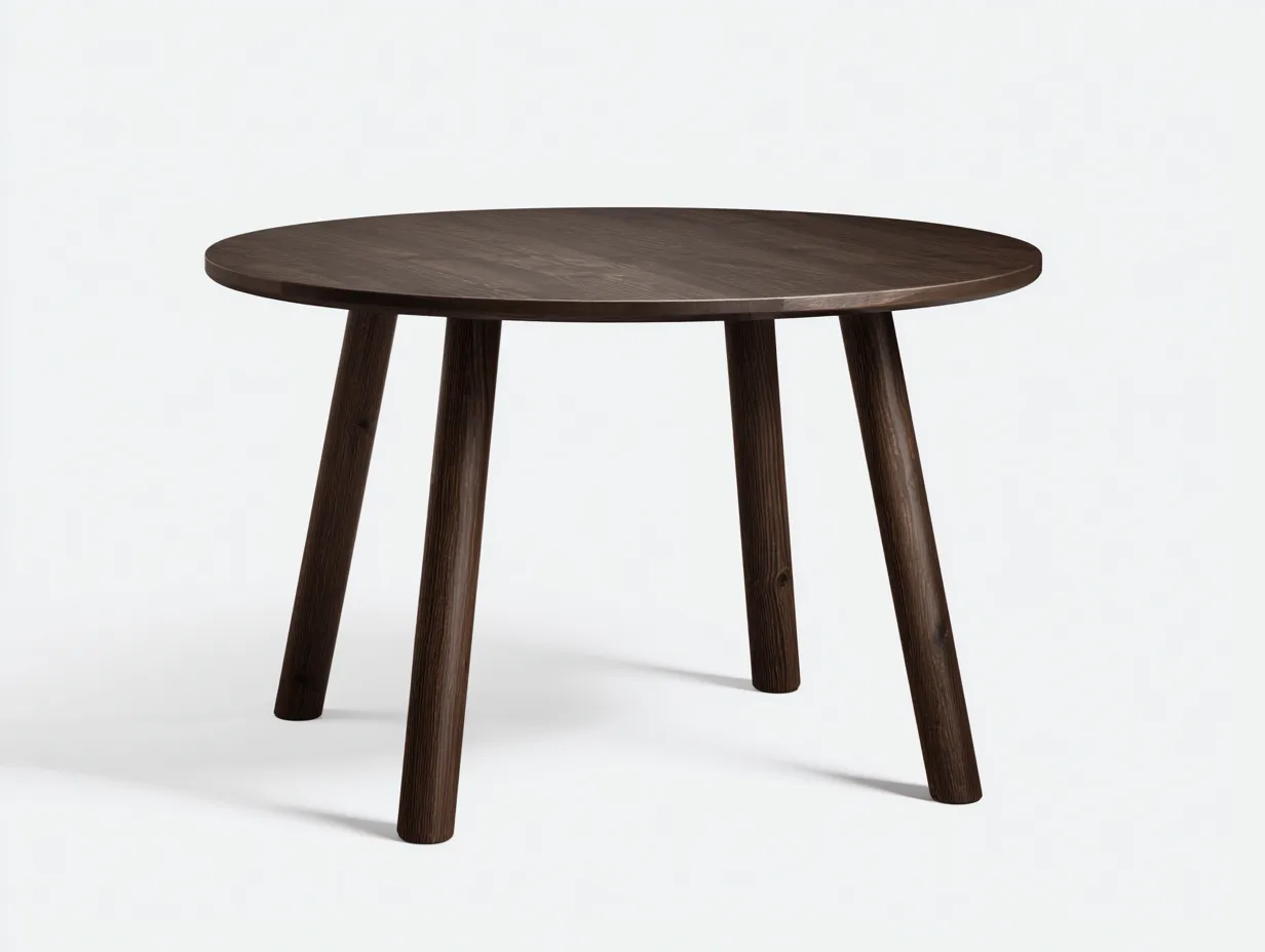 Table à manger ronde en bois - 120×120×75 cm - marron - style contemporain-Lanapahome