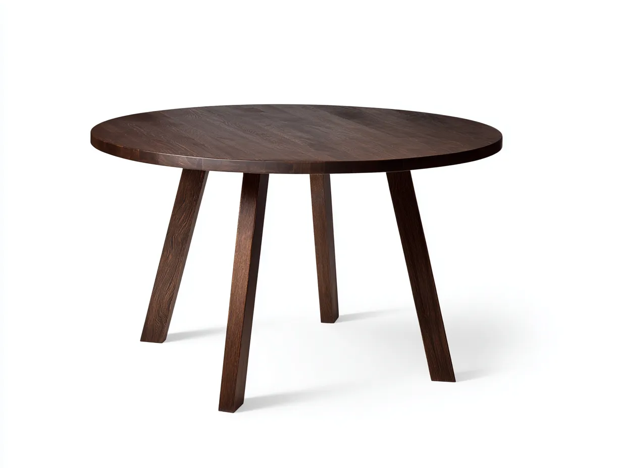Table à manger 120×120×75 cm - bois brun - plateau rond contemporain pour salle de restaurant-Lanapahome