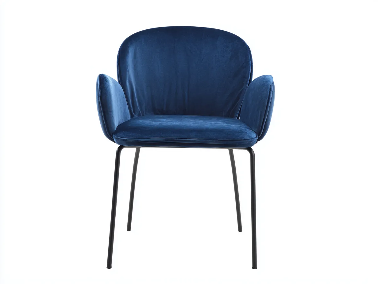 Chaise de salle à manger en tissu - 58×56×82 cm - bleu et noir - style contemporain-Lanapahome