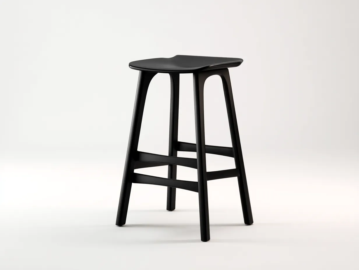 Tabouret de bar 43×40×76 cm - noir - assise incurvée pour balcon-Lanapahome