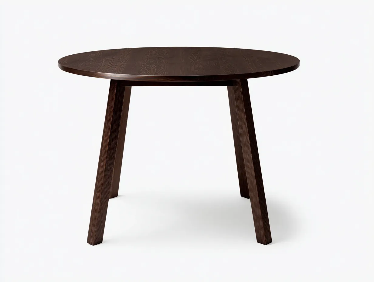 Table à manger en bois 110×110×75 cm - marron - plateau rond style moderne-Lanapahome
