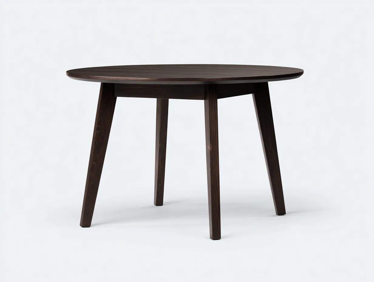 Table à manger en bois 115×115×75 cm - marron foncé - style épuré pour salle à manger-Lanapahome