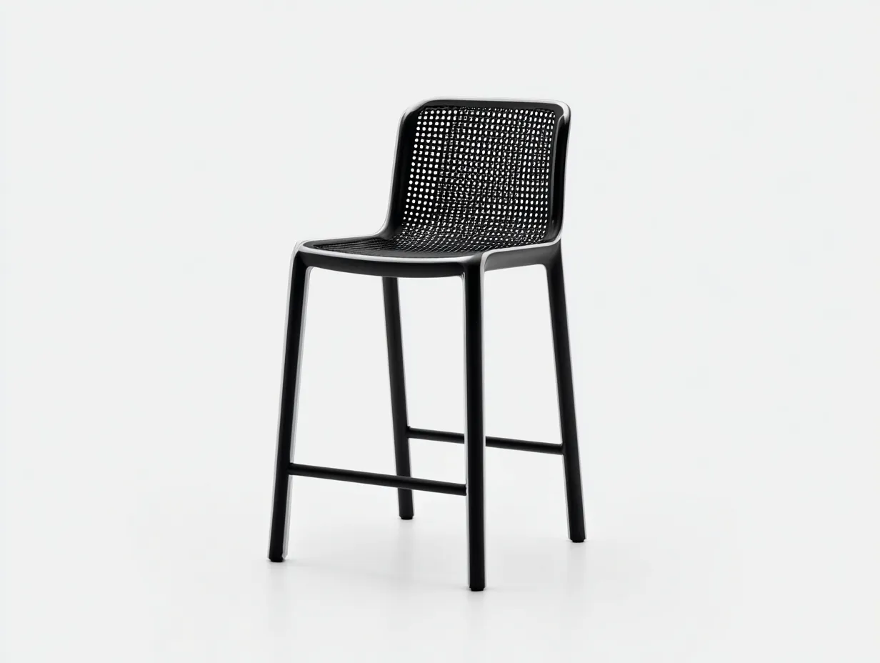 Tabouret de bar 45×47×96 cm - noir - dossier ajouré pour balcon-Lanapahome
