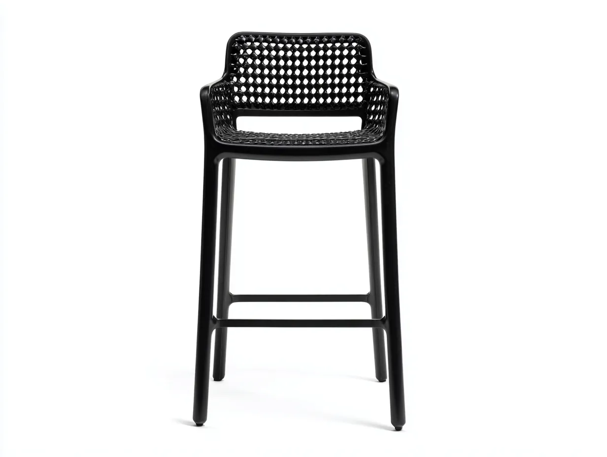 Tabouret de bar d'extérieur 52×54×108 cm - plastique noir - style moderne pour balcon-Lanapahome