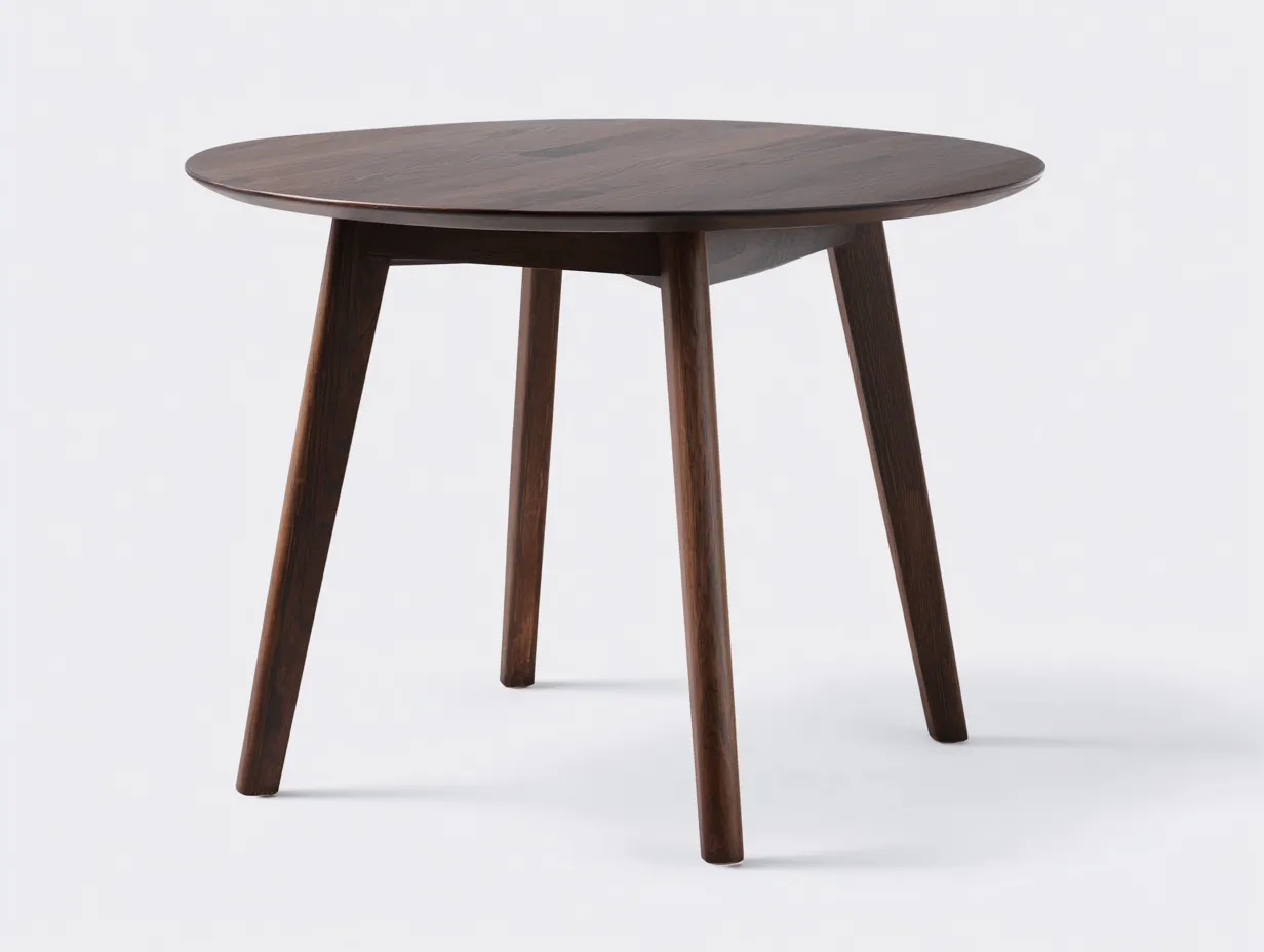 Table à manger ronde en bois massif 115×115×76 cm - brun foncé - ligne contemporaine-Lanapahome