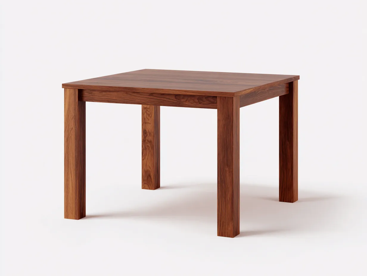 Table à manger carrée en bois massif 100×100×76 cm - brun - style sobre-Lanapahome