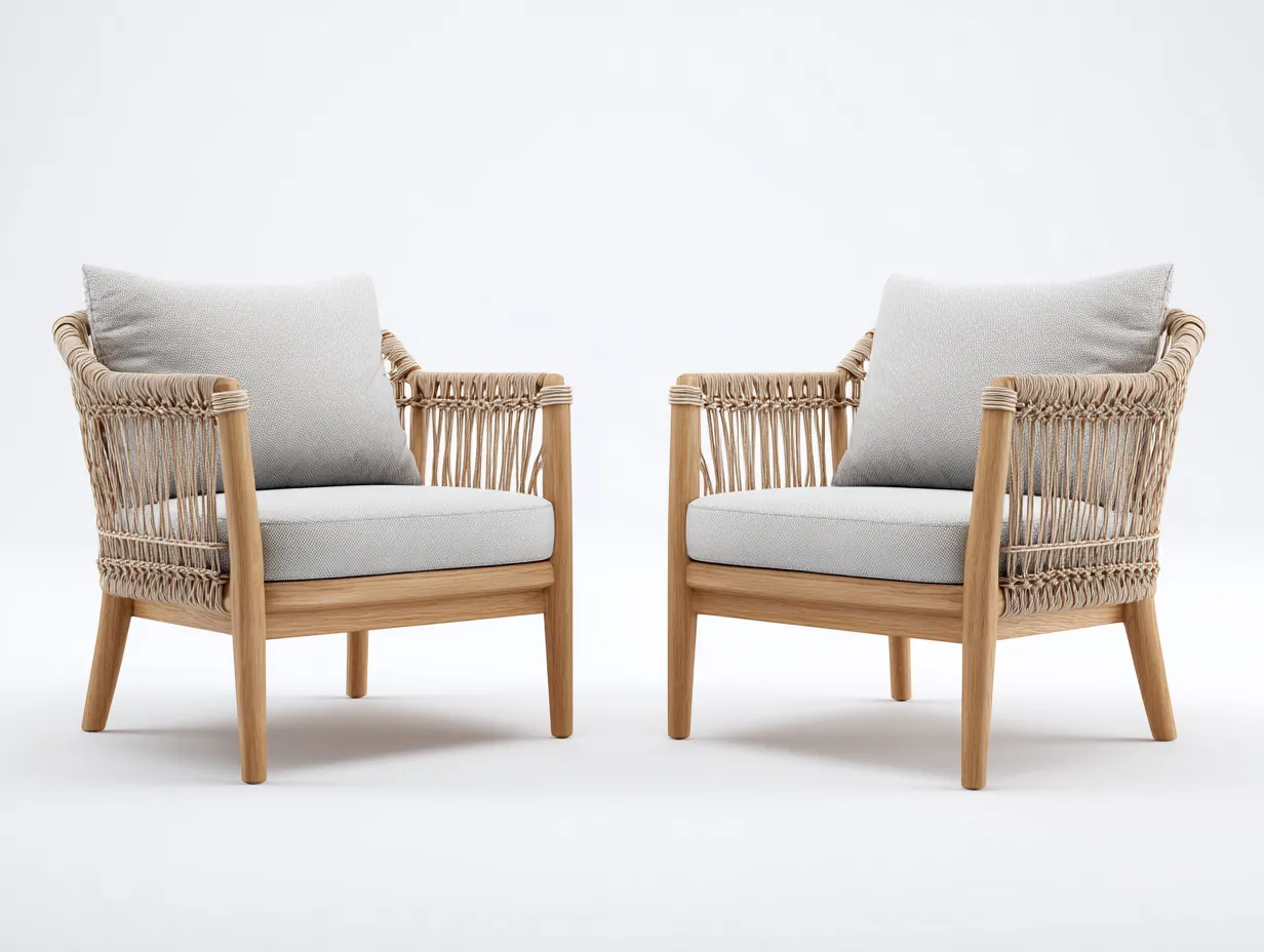 Chaise de loisirs d'extérieur 68×72×78 cm - bois clair et tissu beige clair - avec accoudoirs pour terrasse-Lanapahome