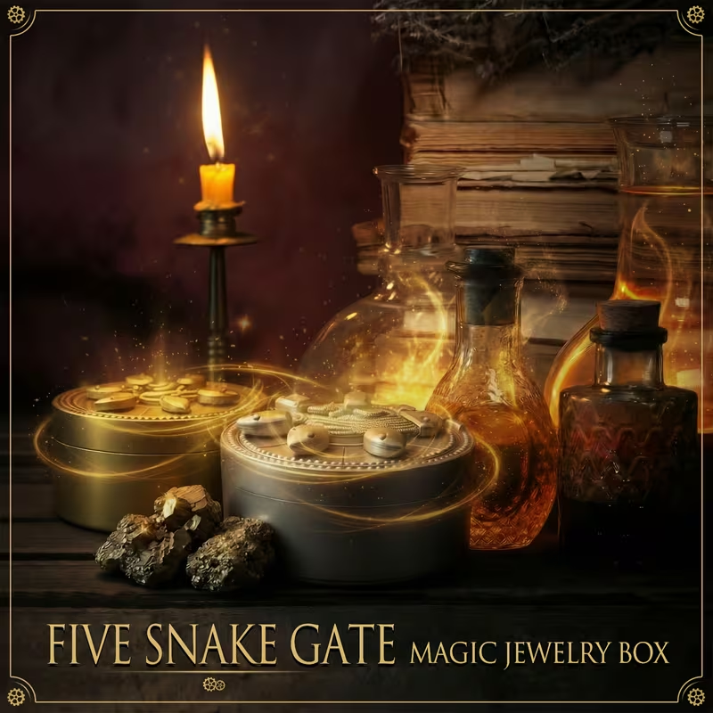 "Five-Snake Gate" magical decorative jewelry box and mechanical trinket organizer—an ideal choice for collectors and display enthusiasts, as well as for party decor and gifts for birthdays, Christmas, or the holidays.