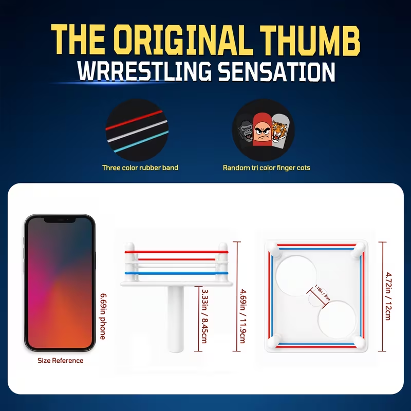 Thumb Wrestling Ring – Interactive thumb wrestling game for adults; a portable party game perfect for family gatherings, travel, and birthday gifts.
