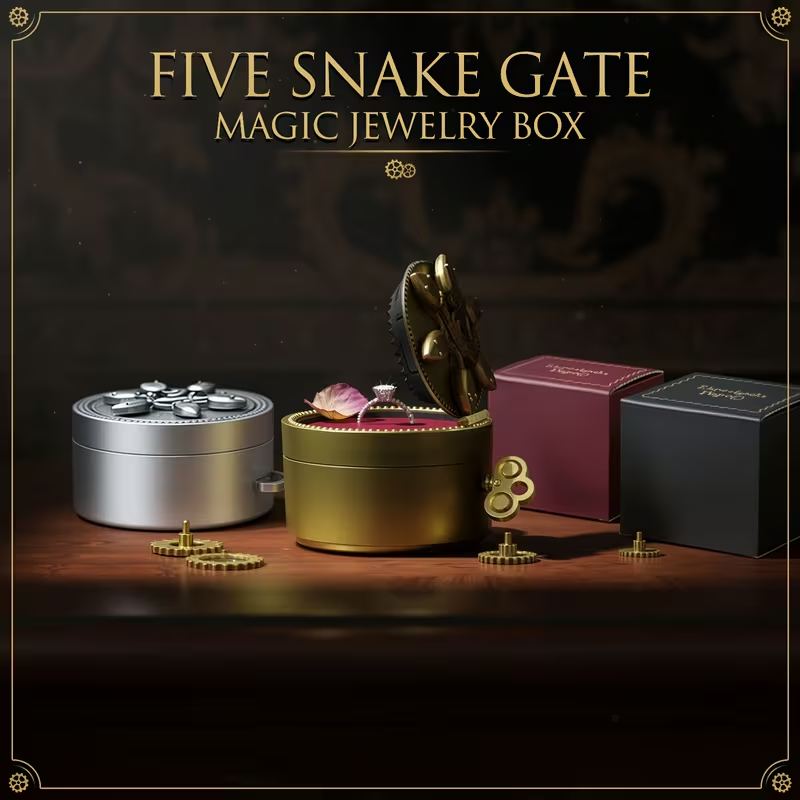 "Five-Snake Gate" magical decorative jewelry box and mechanical trinket organizer—an ideal choice for collectors and display enthusiasts, as well as for party decor and gifts for birthdays, Christmas, or the holidays.