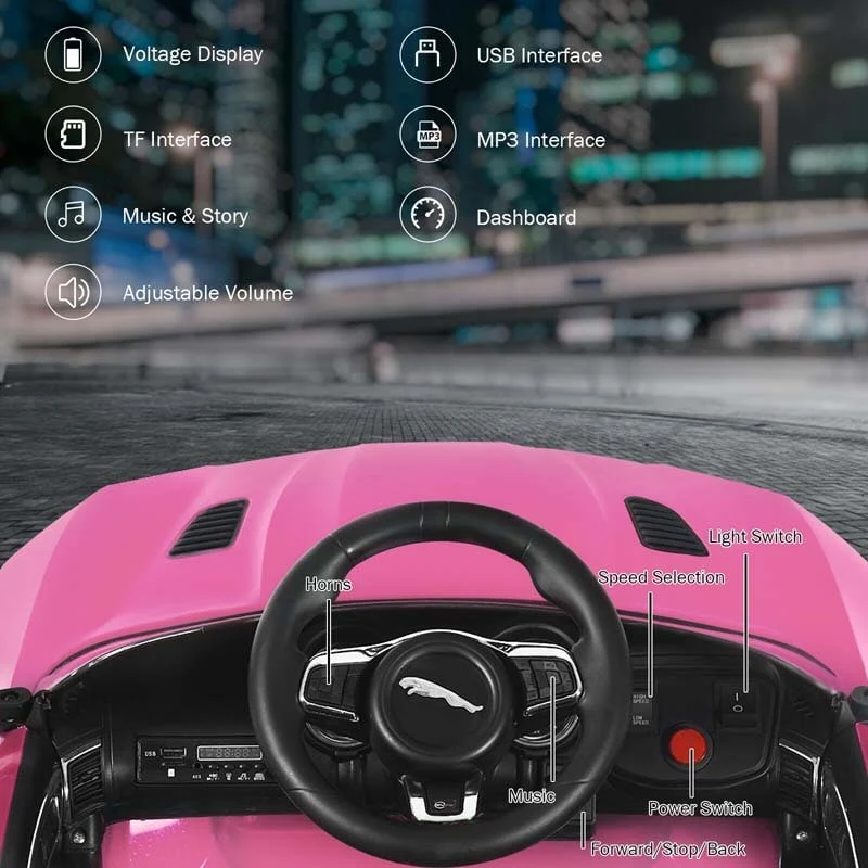 Eletriclife 12V Jaguar F-Type SVR Licensed Kids Ride On Car