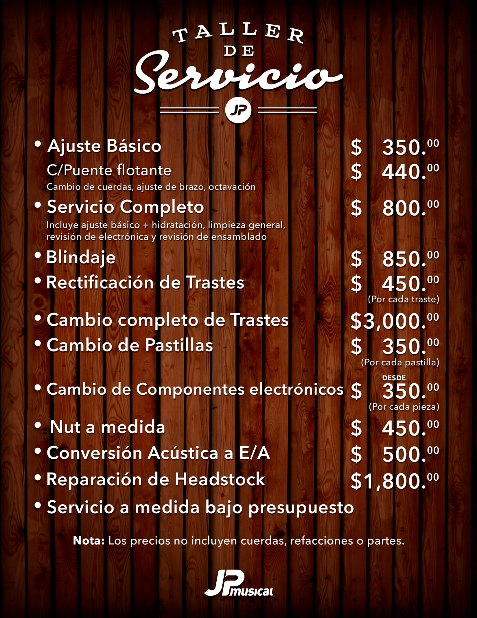 Men&uacute; de Servicios