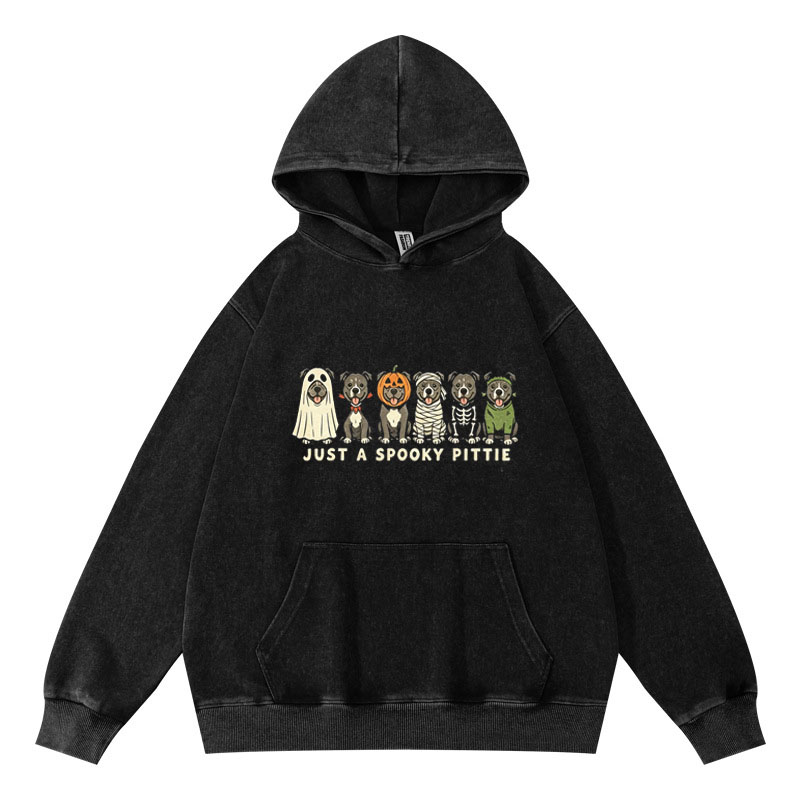 Vintage Washed Halloween Pitbull Hoodie