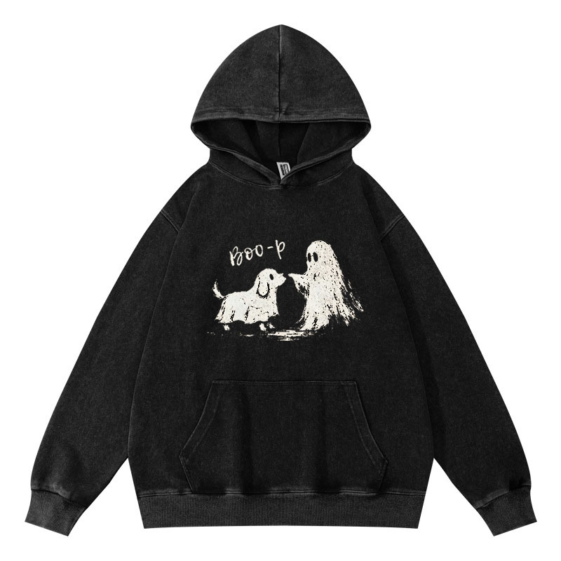 Boo-p Ghost Dog Halloween Retro Hoodie