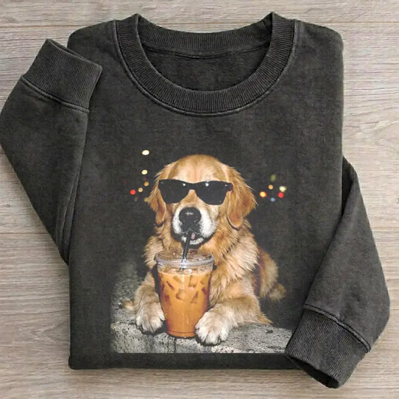 Golden Retriever Iced Coffee Sweatshirt