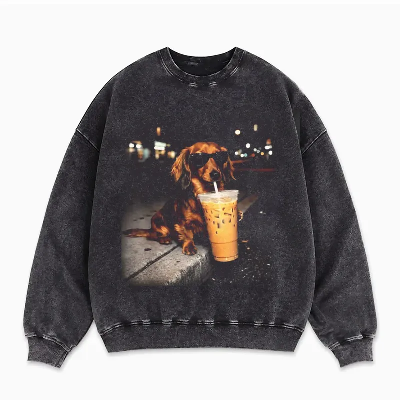 Dachshund Drinking Iced Coffee Sweatshirt