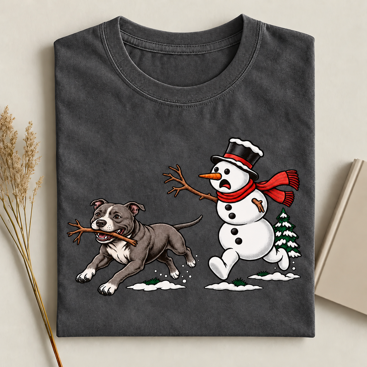 Christmas Pitbull Dog T-shirt