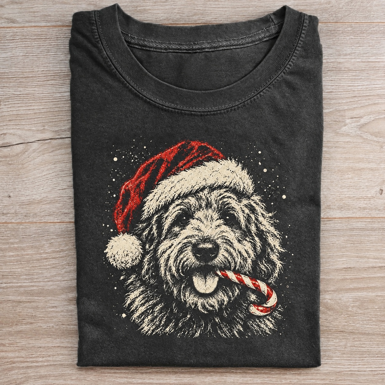 Christmas Goldendoodle Candy Cane T-shirt