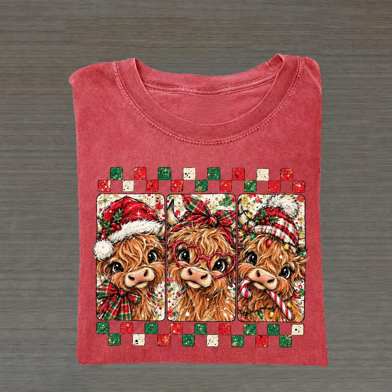 Christmas Highland Cow Trio T-shirt