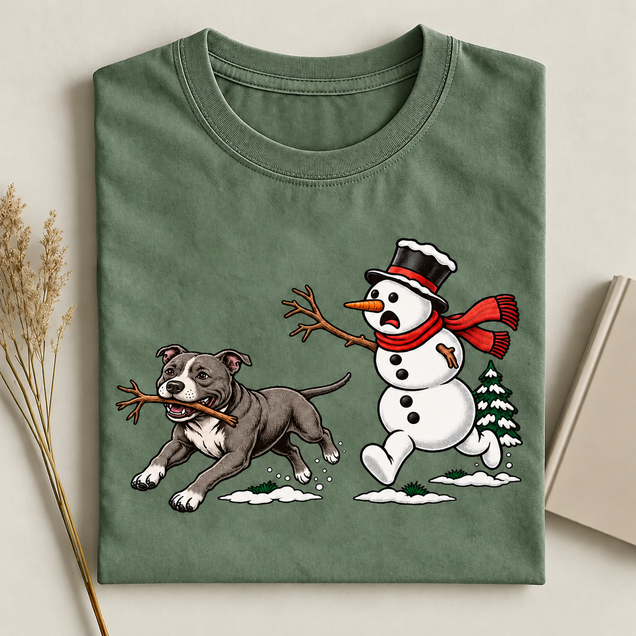 Christmas Pitbull Dog T-shirt