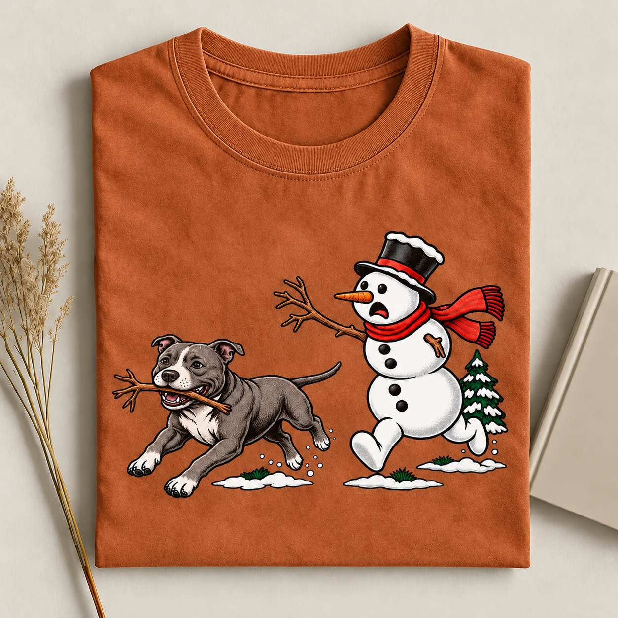 Christmas Pitbull Dog T-shirt