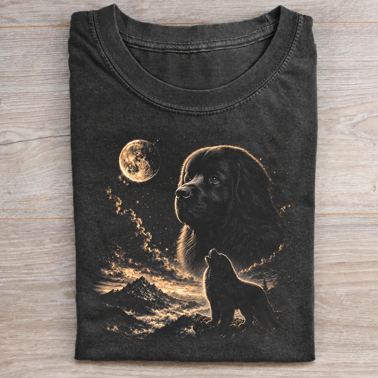 Newfoundland Howling To The Moon T-shirt