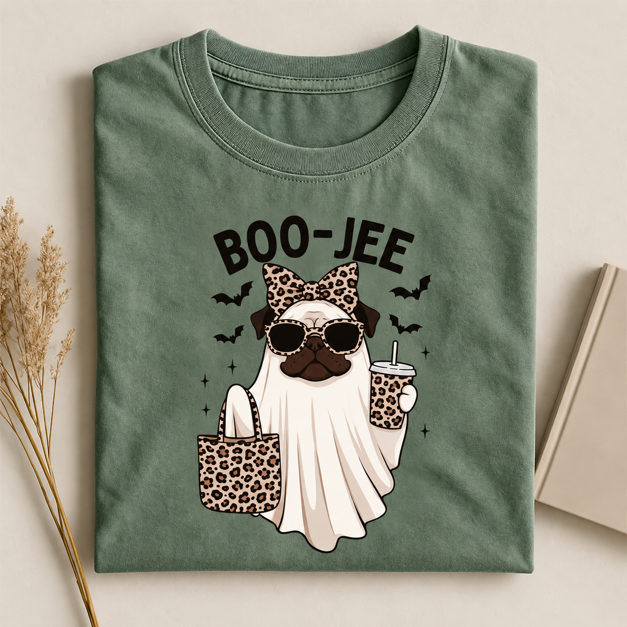 Boo-Jee Leopard Pug Dog T-shirt