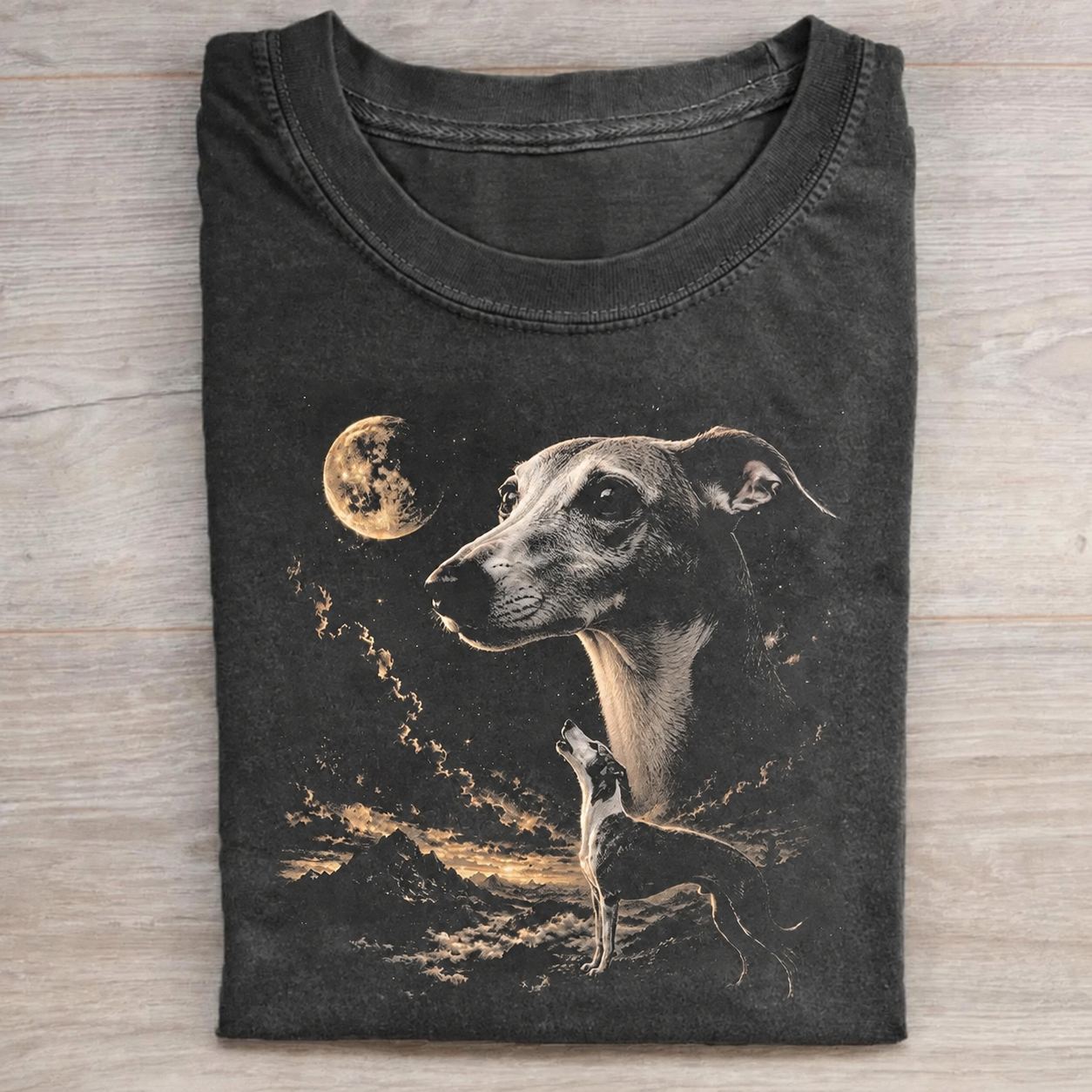 Whippet Howling To The Moon T-shirt