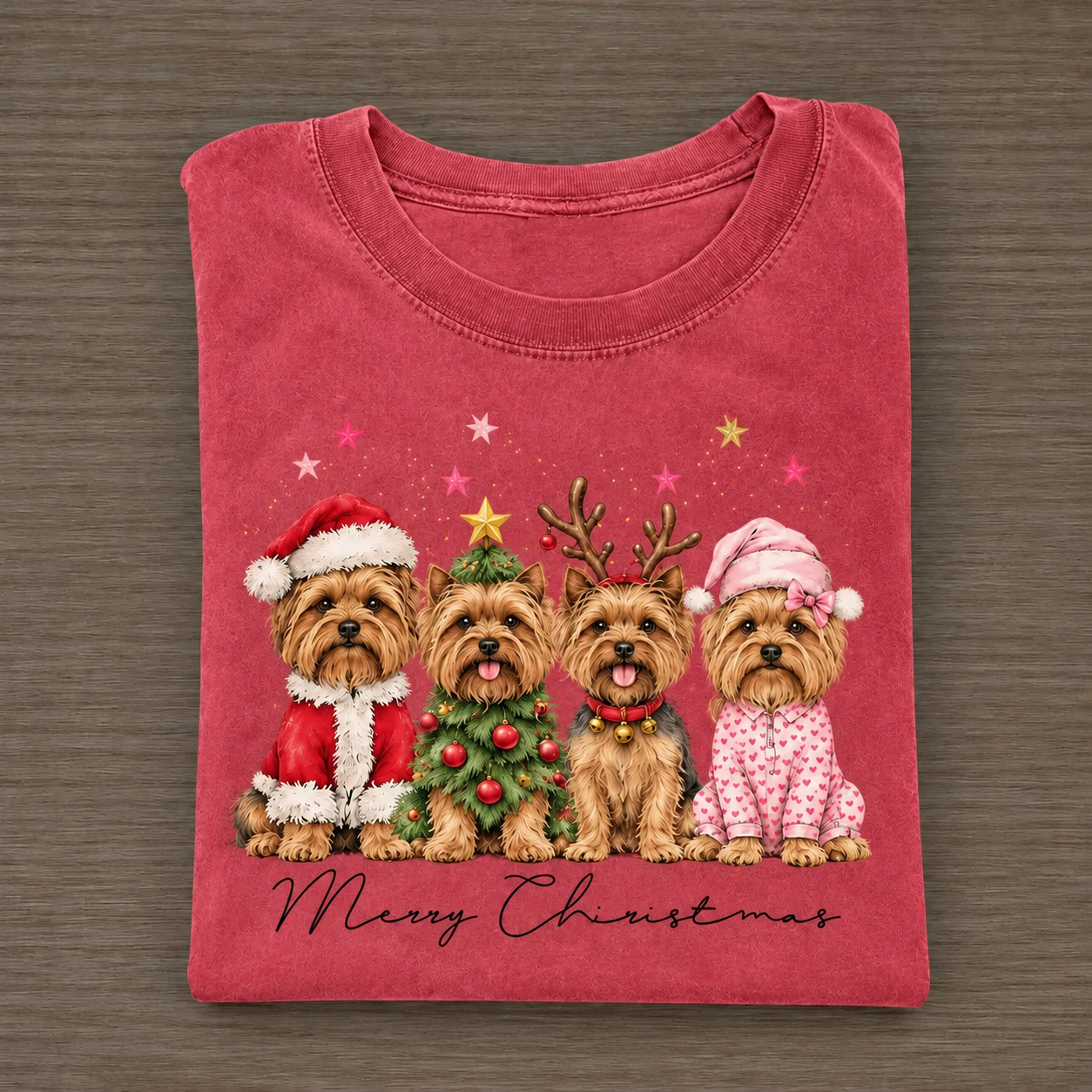 Merry Christmas Yorkie T-shirt