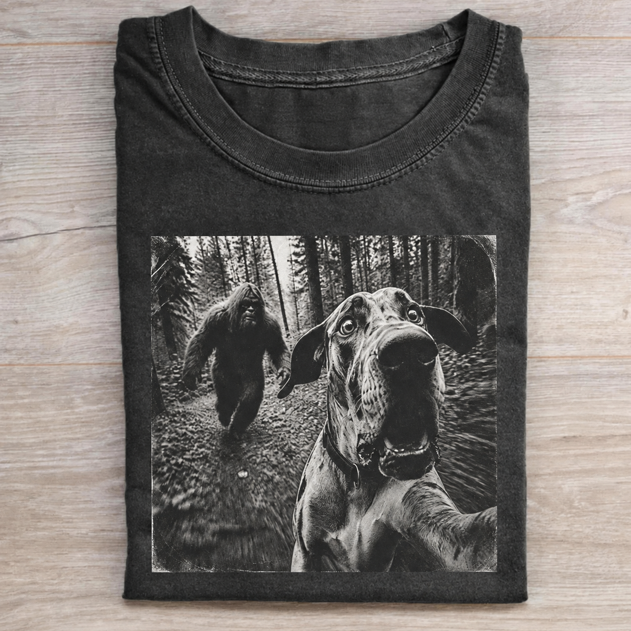 Funny Great Dane And Bigfoot T-shirt