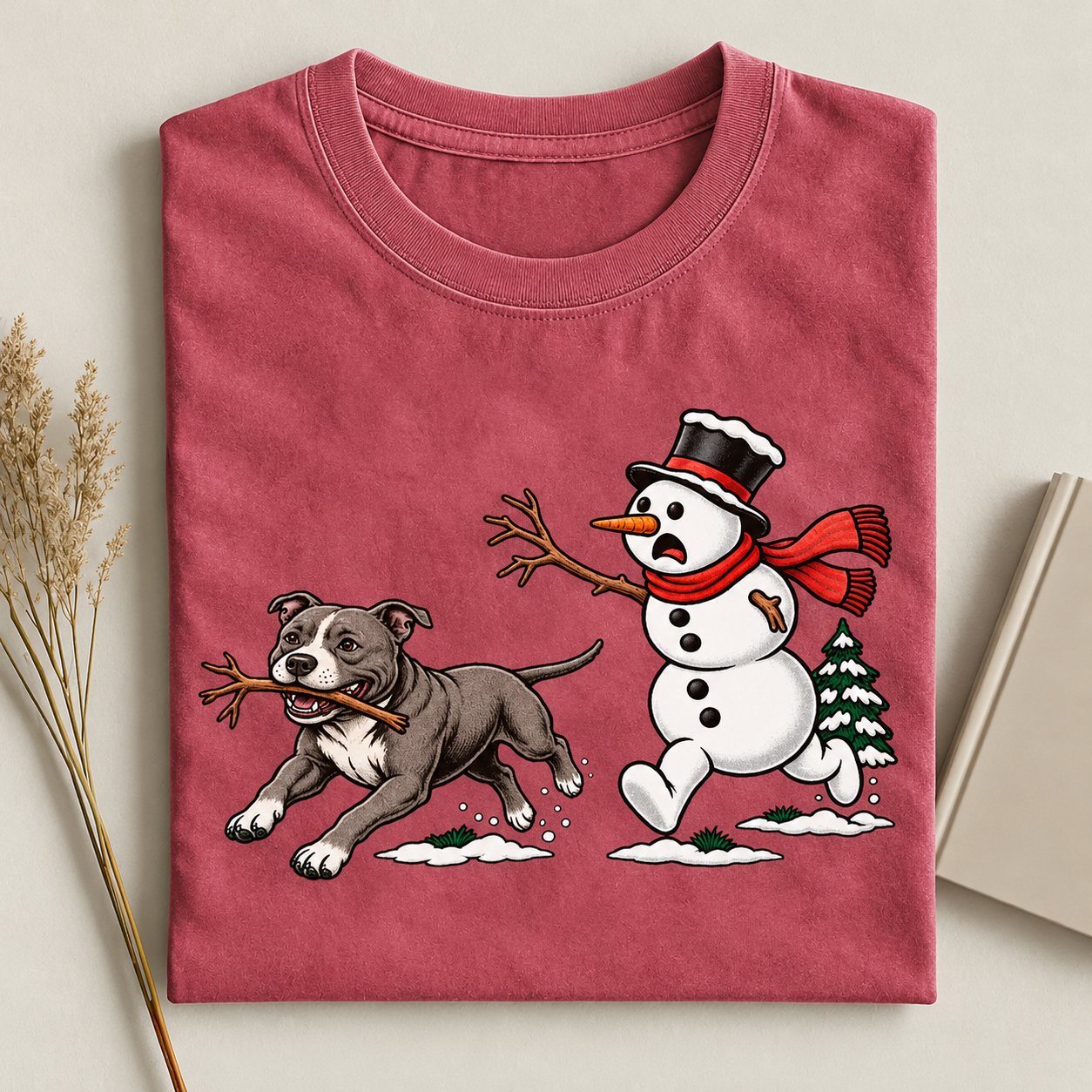Christmas Pitbull Dog T-shirt