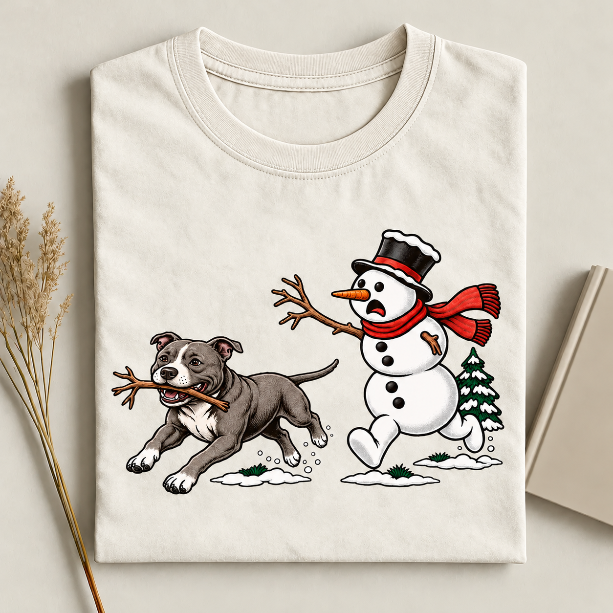 Christmas Pitbull Dog T-shirt