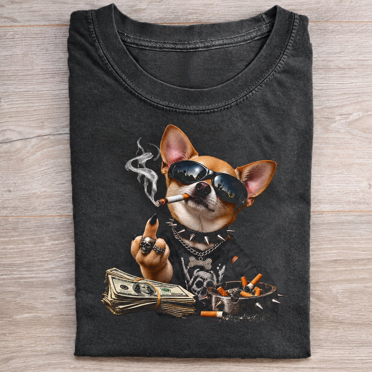 Funny Smoking Chihuahua T-shirt