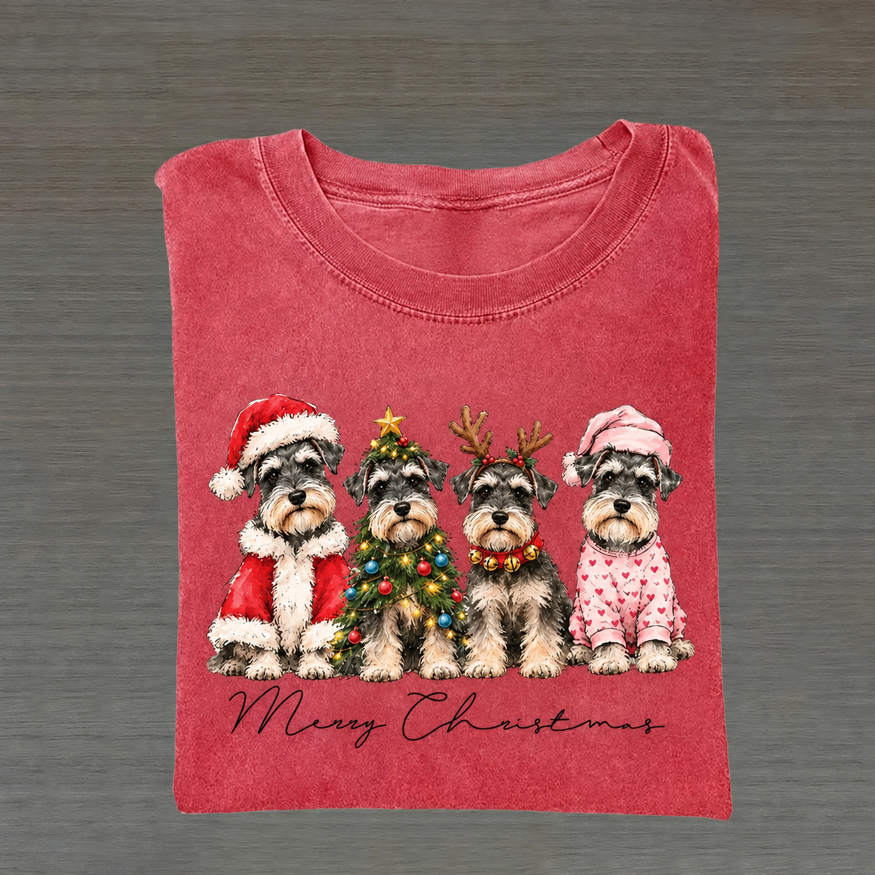 Merry Christmas Miniature Schnauzers T-shirt