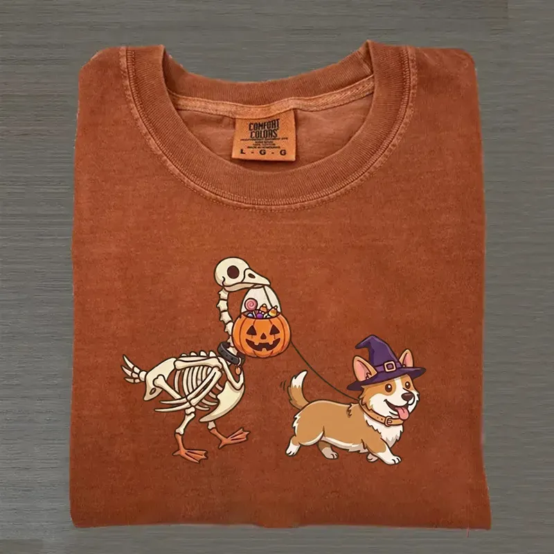 Halloween Silly Goose Dog T-shirt