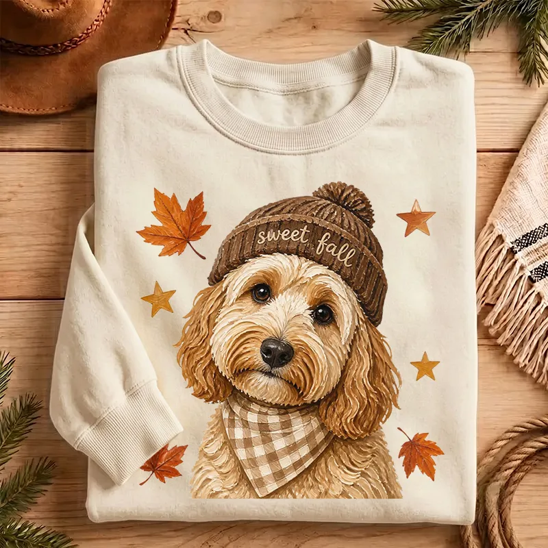 Cute Sweet Fall Goldendoodle Dog Sweatshirt