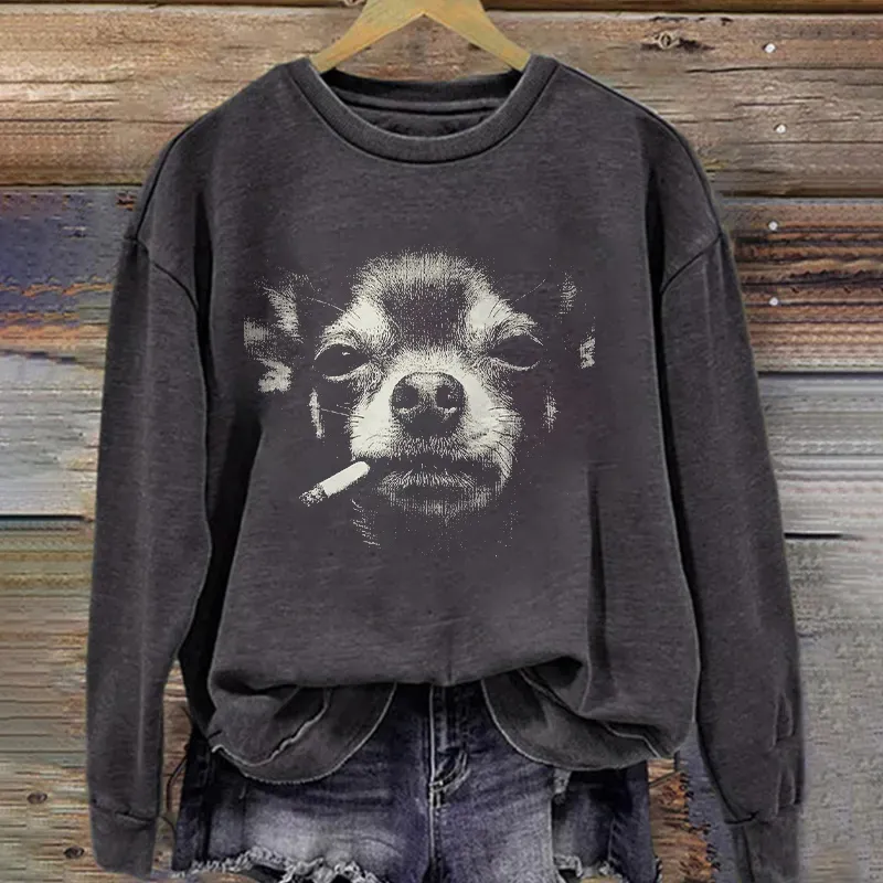 Funny Chihuahua Dog Smoking Sweatshirt
