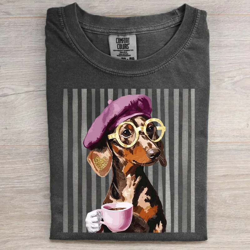 Dachshund Coffee T-shirt