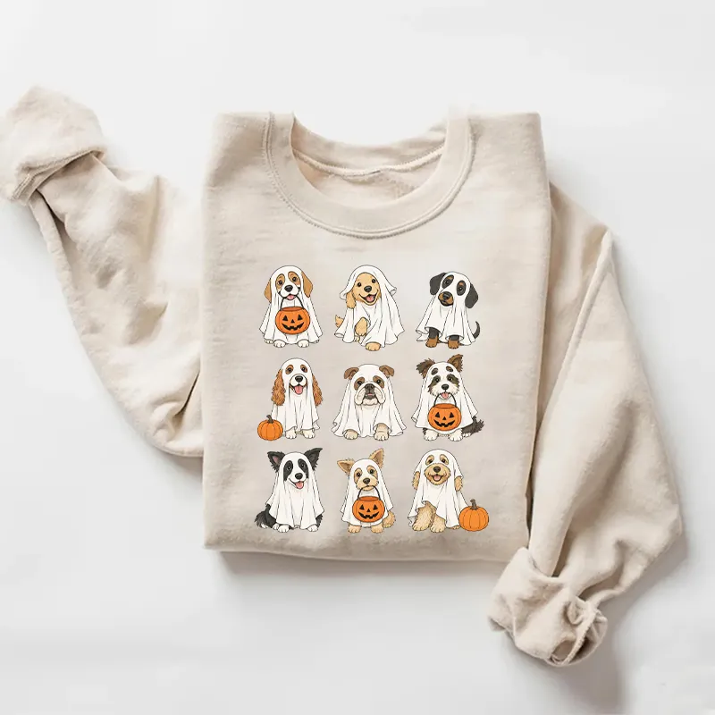 Cute Halloween Ghost Dogs Sweatshirt