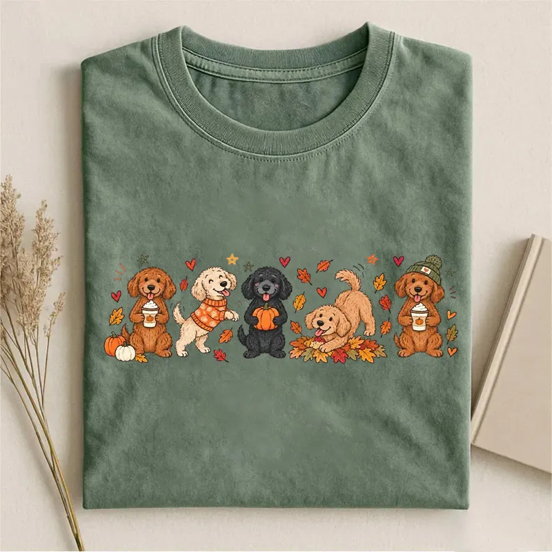 Cute Doodle Dog Fall T-shirt