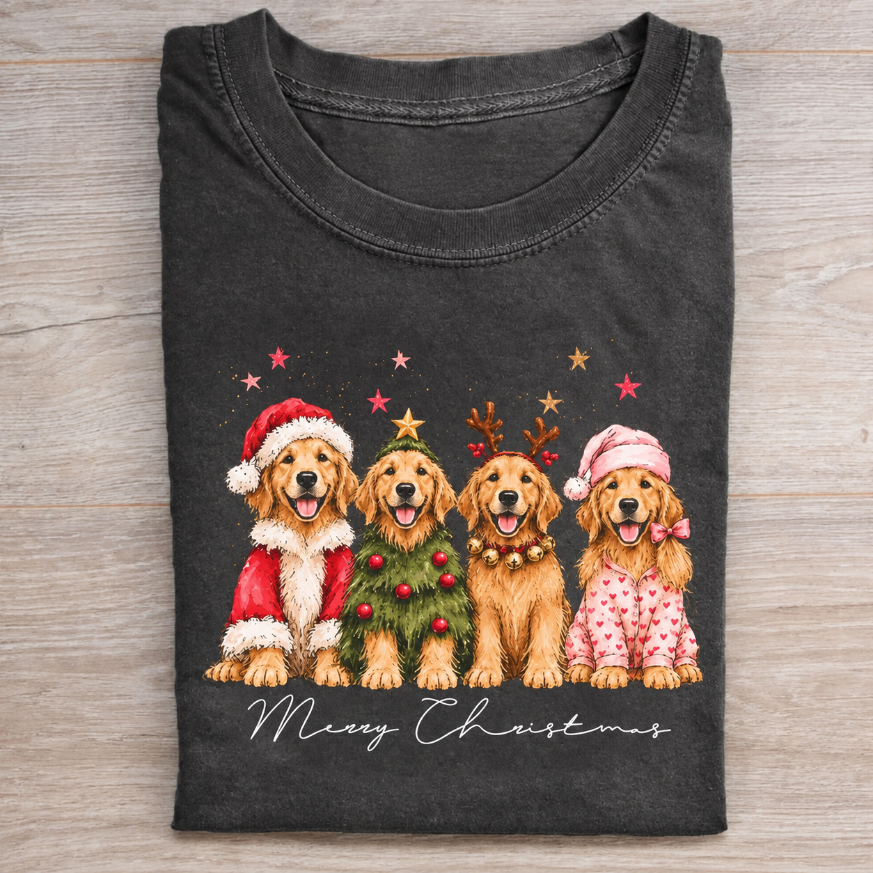 Merry Christmas Golden Retriever T-shirt