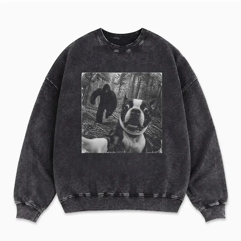 Funny Boston Terrier Bigfoot Sweatshirt