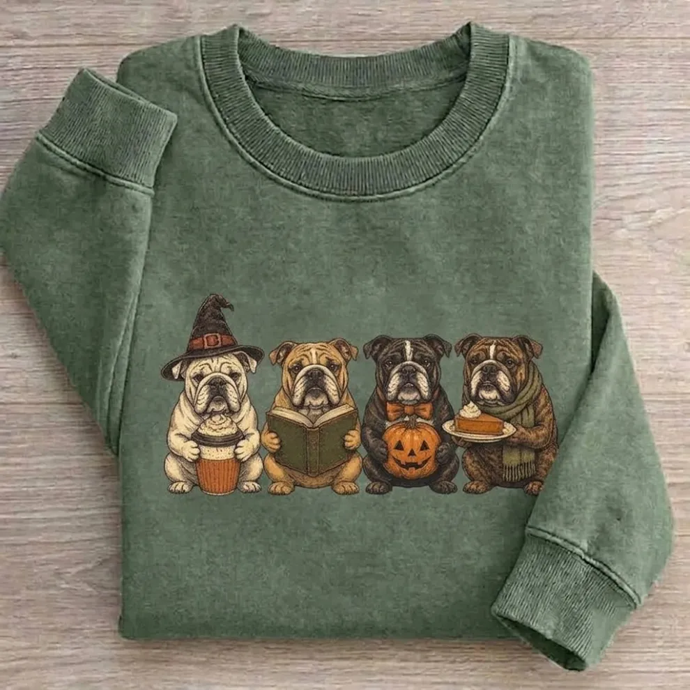 Halloween Bulldog Dog Sweatshirt