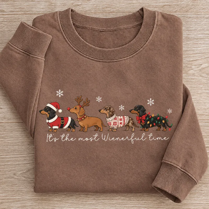 Funny Christmas Dachshund Dogs Graphic Sweatshirt