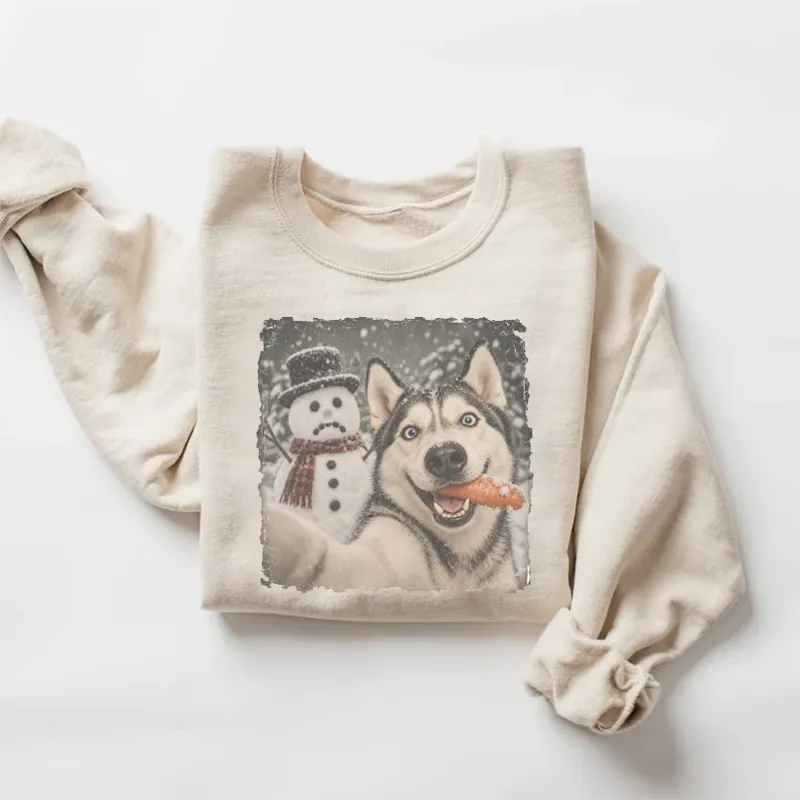 Husky Christmas Selfie Sweatshirt