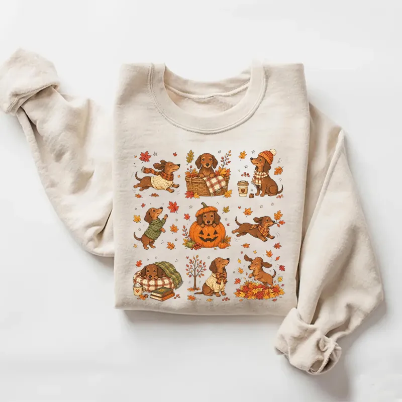 Cute Autumn Dachshund Sweatshirt
